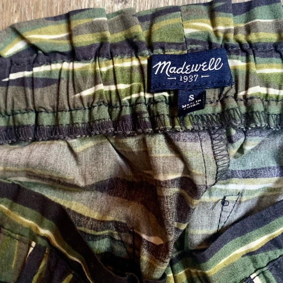 Madewell Pull-On Shorts Cotton Drawstring Camo Women's Small Green Camouflage - Picture 3 of 5